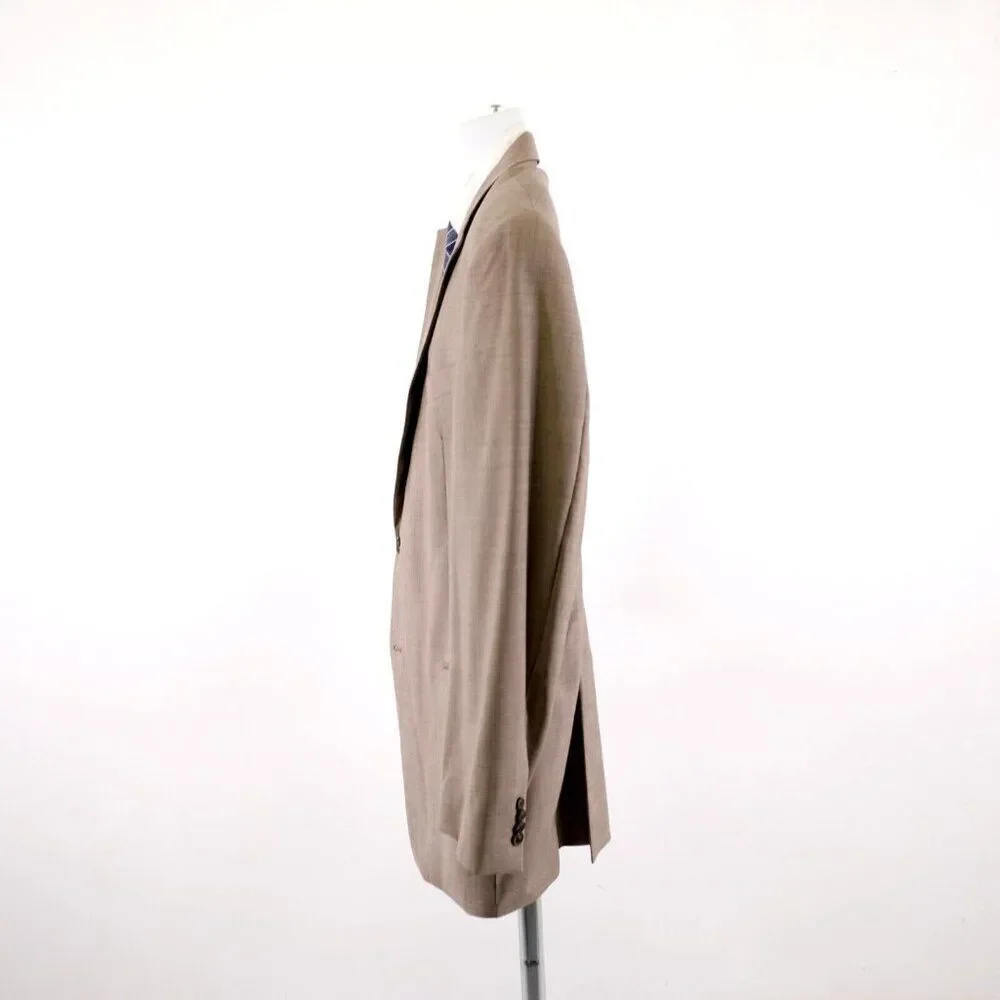 Tommy‎ Hilfiger Brown Tan Sharkskin Wool 44R 2 Button Blazer